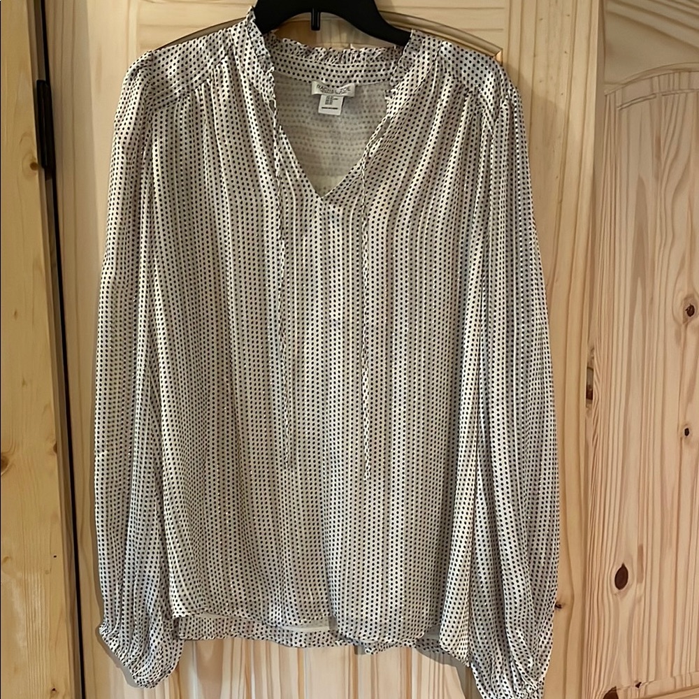 Elegant Black and White Polka Dot Blouse